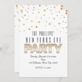 Gold Glitzer & Confetti Moderne Party Einladungen (Vorne/Hinten)
