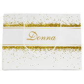 Gold Glitzer Confetti Name - Große Geschenktasche Große Geschenktüte (Vorderseite)