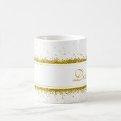 Gold Glitzer Confetti Name - Tasse (Mittel)