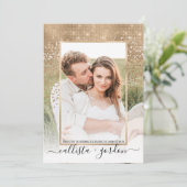 Gold Glitzer Confetti Ombre Foto Collage Wedding Einladung (Stehend Vorderseite)