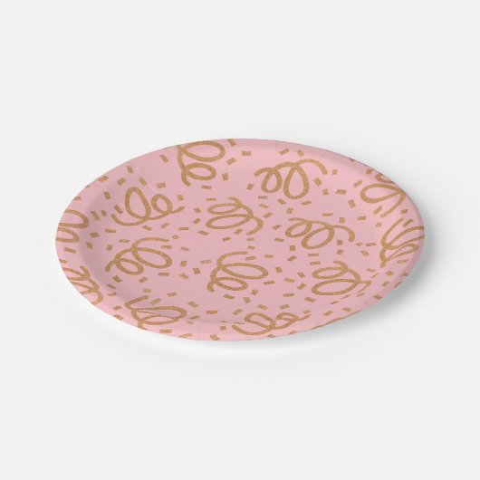 Gold Glitzer Confetti Paper Teller (Schrägansicht)