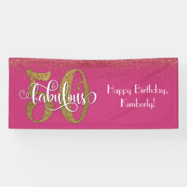 Gold Glitzer Confetti Pink 50 & Fabulous Geburtsta Banner