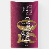 Gold Glitzer Confetti Pink Ombre 50 & Fabulous Banner (Vertikal)