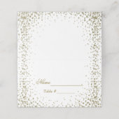 Gold Glitzer Confetti Platzkarte (Außenseite Aufgefaltet)