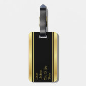 Gold Glitzer Confetti Print Gepäckanhänger (Rückseite vertikal)