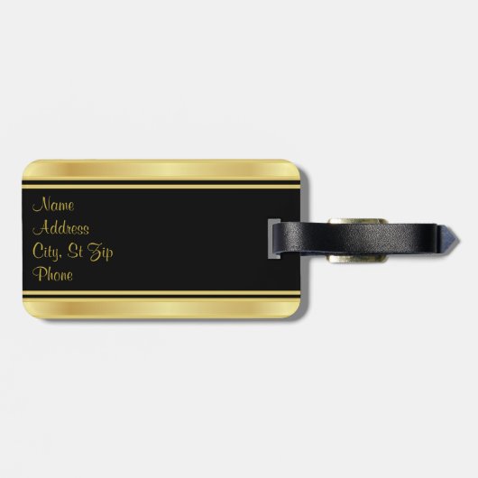 Gold Glitzer Confetti Print Gepäckanhänger (Rückseite horizontal)