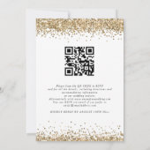 Gold Glitzer Confetti QR Code Script Hochzeit Einladung (Rückseite)