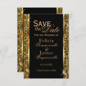 Gold Glitzer Confetti Save The Date (Vorne/Hinten)