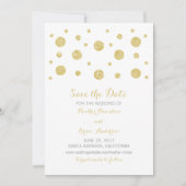 Gold Glitzer Confetti Save the Date einladen (Vorderseite)