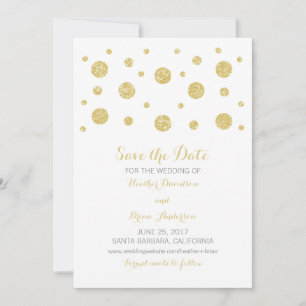 Gold Glitzer Confetti Save the Date einladen