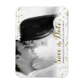 Gold Glitzer Confetti Save the Date Foto Magnet (Vertikal)