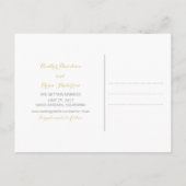 Gold Glitzer Confetti Save the Date Postkarte (Rückseite)