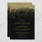 Gold Glitzer Confetti Sparkle Einladung (Vorne/Hinten)