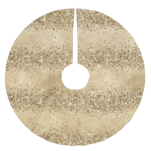 Gold Glitzer Confetti Sparkle Polyester Weihnachtsbaumdecke (Vorderseite)