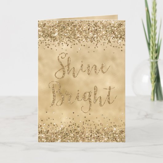 Gold Glitzer Confetti Sparkle Shine Karte (Vorderseite)