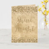 Gold Glitzer Confetti Sparkle Shine Karte (Gelbe Blume)