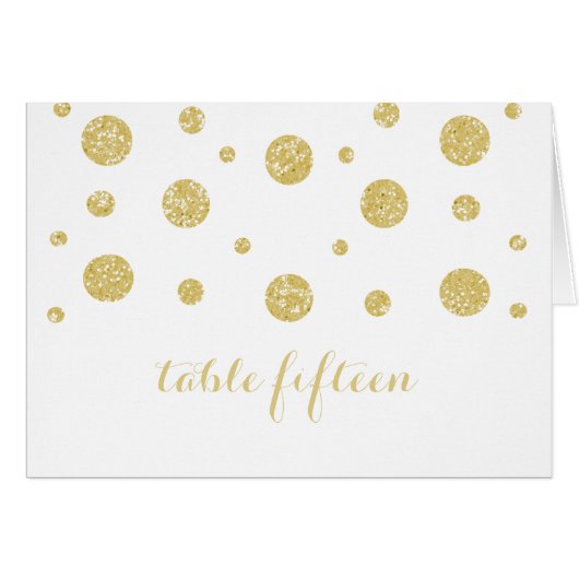 Gold Glitzer Confetti Tischnummer Card (Vorderseite (Horizontal))