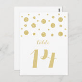 Gold Glitzer Confetti Tischnummer Postkarte (Vorne/Hinten)