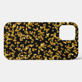 Gold Glitzer Confetti und Black Case-Mate iPhone Hülle (Rückseite (Horizontal))