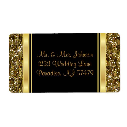 Gold Glitzer Confetti und Black Elegante (Vorne)