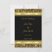 Gold Glitzer Confetti und Black Elegante Save The Date (Vorderseite)