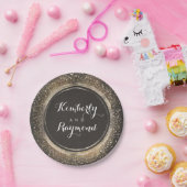 Gold Glitzer Confetti Vintager Glamour Hochzeit Pappteller (Party)