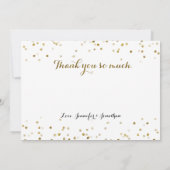 Gold Glitzer Confetti Wedding Dankeschön Card Dankeskarte (Rückseite)