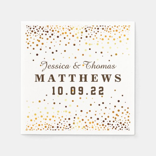 Gold Glitzer Confetti Wedding Imitats Foil Serviette (Vorderseite)