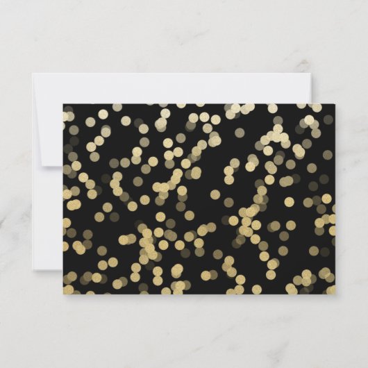 Gold Glitzer Confetti Wedding RSVP (Rückseite)