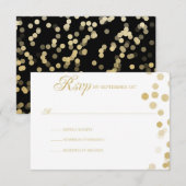 Gold Glitzer Confetti Wedding RSVP Karte (Vorne/Hinten)