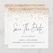Gold Glitzer Confetti Wedding speichern das Datum Mitteilungskarte (Vorne/Hinten)