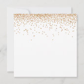 Gold Glitzer Confetti Wedding speichern das Datum Mitteilungskarte (Rückseite)