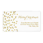 Gold Glitzer Confetti Weihnachtsanschrift (Vorne)
