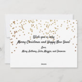 Gold Glitzer Confetti Weihnachtsfest Foto Feiertagskarte (Rückseite)