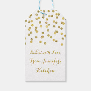 Gold Glitzer Confetti Weihnachtsgebäck Tags Geschenkanhänger