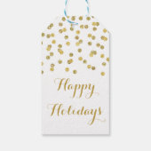 Gold Glitzer Confetti Weihnachtsgebäck Tags Geschenkanhänger (Rückseite)