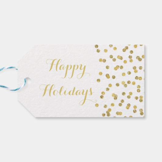 Gold Glitzer Confetti Weihnachtsmarken Geschenkanhänger