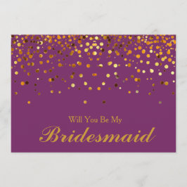 Gold Glitzer Confetti Werden Sie meine Bridesmaid Einladung