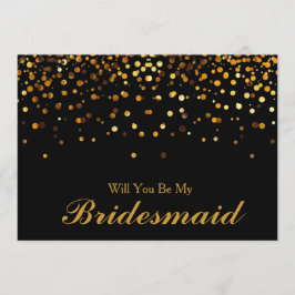 Gold Glitzer Confetti Werden Sie meine Bridesmaid Einladung