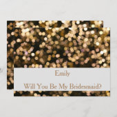 Gold Glitzer Confetti Werden Sie meine Bridesmaid Einladung (Vorne/Hinten)