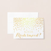 Gold Glitzer Confetti Werden Sie meine Bridesmaid Folienkarte (Vorderseite mit Umschlag)