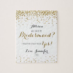 Gold Glitzer Confetti Werden Sie meine Bridesmaid Puzzle