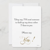 Gold Glitzer, Confetti, wirst du meine Bridesmaid  Einladung (Rückseite)