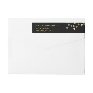 Gold Glitzer Confetti Wrap Label