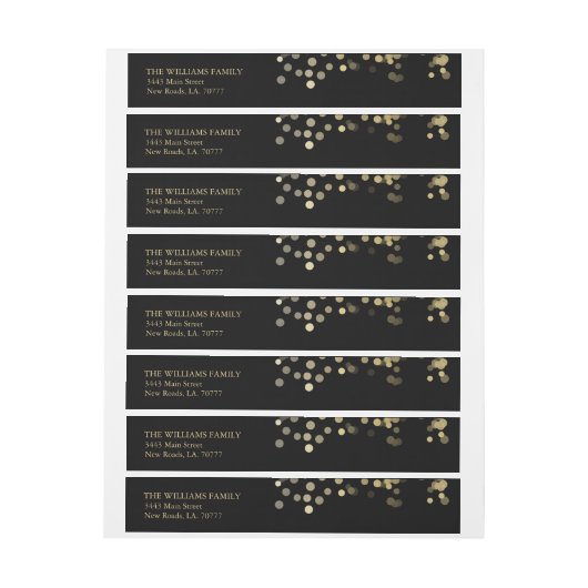 Gold Glitzer Confetti Wrap Label (Bogen)
