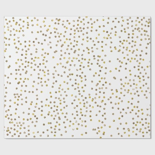 Gold Glitzer Confetti Wrapping Paper Geschenkpapier (Flach)