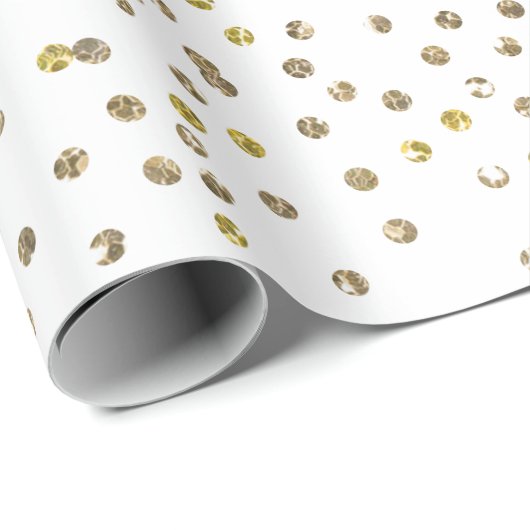 Gold Glitzer Confetti Wrapping Paper Geschenkpapier (Rolleneckpunkt)