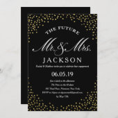 Gold Glitzer Confetti Zukunft| Beteiligte Einladung (Vorne/Hinten)