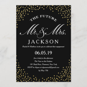 Gold Glitzer Confetti Zukunft  Beteiligte Einladung