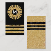 Gold Glitzer Contemporary Visitenkarte (Vorne/Hinten)